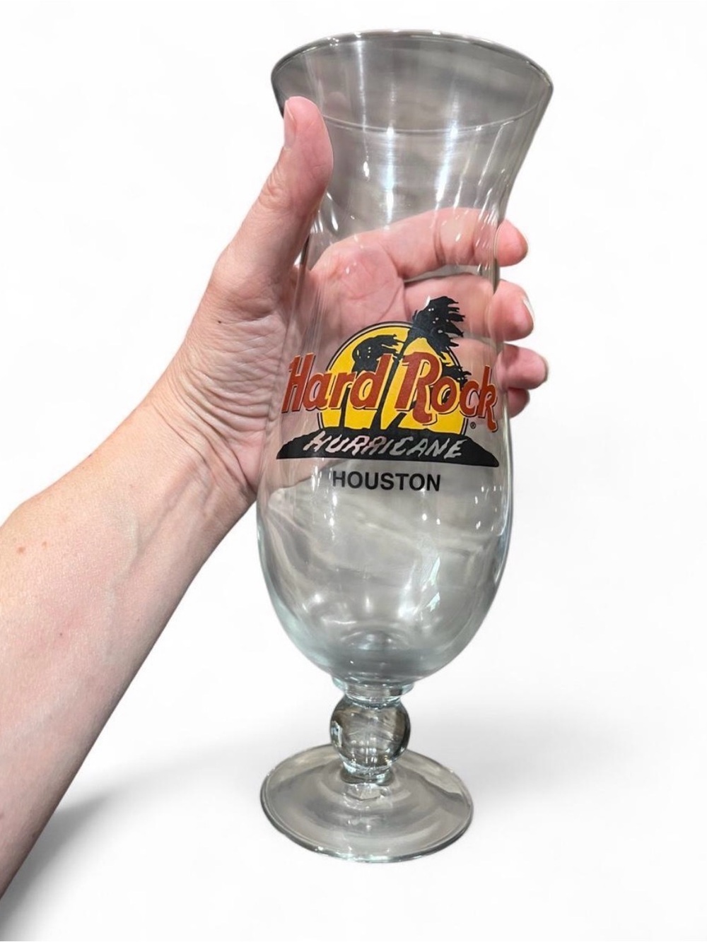 Vintage Hard Rock Hurricane Glass - Houston - Clear